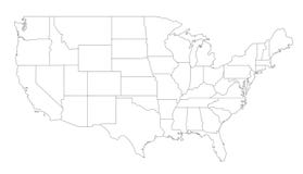 Map of the United States. A map of the United States wit