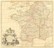 Mapa antiguo de Francia fotografía de archivo Mapa antiguo de Francia fotografía de archivo