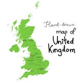Mapa BRITÁNICO del vector Mapa exhausto del vector de la mano de Reino Unido libre illustration Mapa BRITÁNICO del vector Mapa exhausto del vector de la mano de Reino Unido libre illustration