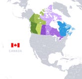 Mapa colorido administrativo de Canadá do vetor ilustração royalty free Mapa colorido administrativo de Canadá do vetor ilustração royalty free