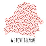 Mapa con los corazones rojos - símbolo de Bielorrusia del amor abstraiga el fondo stock de ilustración Mapa con los corazones rojos - símbolo de Bielorrusia del amor abstraiga el fondo stock de ilustración