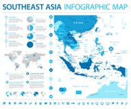 Mapa de Asia sudoriental - ejemplo gráfico del vector de la información libre illustration Mapa de Asia sudoriental - ejemplo gráfico del vector de la información libre illustration