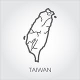Mapa de contorno Taiwán con la forma de algunos ríos Dibujo del icono de la simplicidad en la línea estilo Plantilla del vector d stock de ilustración Mapa de contorno Taiwán con la forma de algunos ríos Dibujo del icono de la simplicidad en la línea estilo Plantilla del vector d stock de ilustración