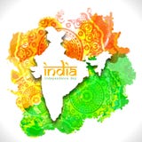 Mapa de la India para el Día de la Independencia indio Foto de archivo libre de regalías Mapa de la India para el Día de la Independencia indio Foto de archivo libre de regalías