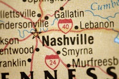 Mapa de Nashville Tennessee fotos de stock royalty free Mapa de Nashville Tennessee fotos de stock royalty free
