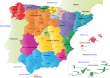 Mapa de Spain do vetor ilustração royalty free