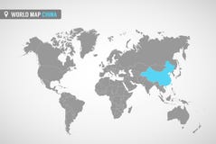 Mapa del mundo con el identication de China Correspondencia de China Mapa del mundo político en color gris Países de Asia ilustración del vector Mapa del mundo con el identication de China Correspondencia de China Mapa del mundo político en color gris Países de Asia ilustración del vector