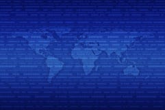 Mapa del mundo de Digitaces sobre fondo del azul del código binario Imágenes de archivo libres de regalías Mapa del mundo de Digitaces sobre fondo del azul del código binario Imágenes de archivo libres de regalías