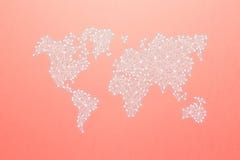 Mapa del mundo en el principio de redes neuronales en el fondo coralino Comunidad y red del mundo imagen de archivo Mapa del mundo en el principio de redes neuronales en el fondo coralino Comunidad y red del mundo imagen de archivo