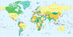 Mapa del mundo político detallado libre illustration Mapa del mundo político detallado libre illustration