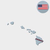 Mapa del U S estado de Hawaii en un fondo gris F americana stock de ilustración Mapa del U S estado de Hawaii en un fondo gris F americana stock de ilustración