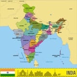 Mapa político del vector de la India Fotografía de archivo Mapa político del vector de la India Fotografía de archivo