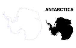 Mapa pontilhado contorno do vetor da Antártica com nome ilustração stock Mapa pontilhado contorno do vetor da Antártica com nome ilustração stock