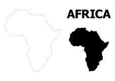 Mapa pontilhado contorno do vetor de África com nome ilustração stock Mapa pontilhado contorno do vetor de África com nome ilustração stock