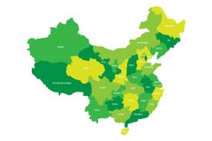 Mapa regional de provincias administrativas de China Foto de archivo libre de regalías Mapa regional de provincias administrativas de China Foto de archivo libre de regalías
