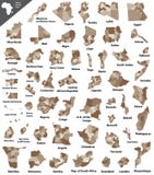 Mapas aislados vector africano del país stock de ilustración Mapas aislados vector africano del país stock de ilustración