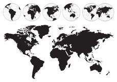 Mapas de mundo altamente detalhados ilustração do vetor Mapas de mundo altamente detalhados ilustração do vetor