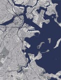 Mappa della città di Boston, U.S.A. illustrazione di stock Mappa della città di Boston, U.S.A. illustrazione di stock