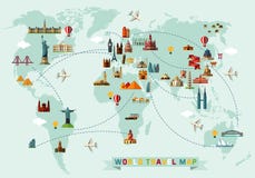 Mappa delle icone di viaggio e del mondo royalty illustrazione gratis Mappa delle icone di viaggio e del mondo royalty illustrazione gratis
