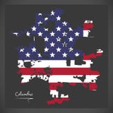 Mappa di Columbus Ohio con l'illustrazione americana della bandiera nazionale Immagine Stock Libera da Diritti Mappa di Columbus Ohio con l'illustrazione americana della bandiera nazionale Immagine Stock Libera da Diritti