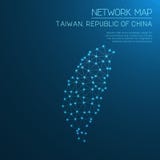 Mappa di rete di Taiwan, Repubblica Cinese illustrazione di stock Mappa di rete di Taiwan, Repubblica Cinese illustrazione di stock