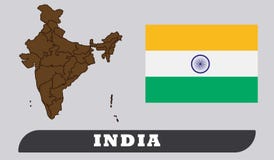 Mappa e bandiera indiane royalty illustrazione gratis Mappa e bandiera indiane royalty illustrazione gratis