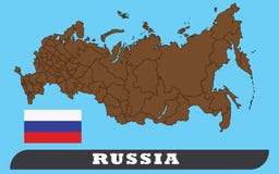 Mappa e bandiera russe illustrazione di stock Mappa e bandiera russe illustrazione di stock