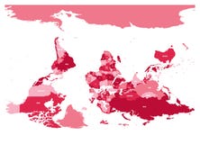 Mappa politica invertita o capovolta del mondo Orientamento di sud-su Illustrazione di vettore Fotografia Stock Mappa politica invertita o capovolta del mondo Orientamento di sud-su Illustrazione di vettore Fotografia Stock