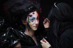 Maquillage de femme de style de beauté de Halloween Image libre de droits Maquillage de femme de style de beauté de Halloween Image libre de droits