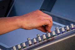 Close up of audio mixer knobs royalty free stock photo Close up of audio mixer knobs royalty free stock photo