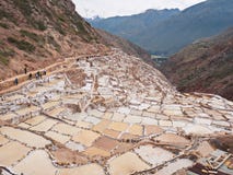 Maras salt ponds. Sacred Valley Peru stock images Maras salt ponds. Sacred Valley Peru stock images