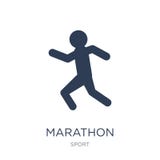 Marathonpictogram In vlak vectormarathonpictogram op witte backgro royalty-vrije illustratie Marathonpictogram In vlak vectormarathonpictogram op witte backgro royalty-vrije illustratie