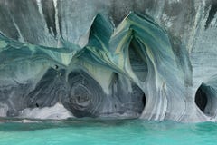 Marble caverns over turquoise blue water, Chile royalty free stock photo Marble caverns over turquoise blue water, Chile royalty free stock photo