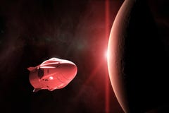 March 03, 2019: SpaceX Crew Dragon Spacecraft In Low-Mars Orbit. Elements Of This Image Furnished By NASA Stock Images March 03, 2019: SpaceX Crew Dragon Spacecraft In Low-Mars Orbit. Elements Of This Image Furnished By NASA Stock Images