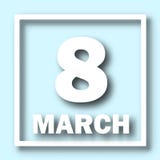 8 March Women`s Day greeting card template. inscription March 8 on a blue background vector illustration 8 March Women`s Day greeting card template. inscription March 8 on a blue background vector illustration