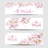8 March - Women's Day Spring Banners royalty free illustration 8 March - Women's Day Spring Banners royalty free illustration