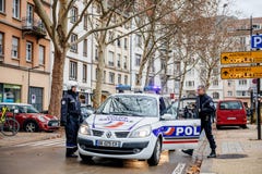 Marche Nalewa Le Climat marszu protesta demonstrację na Francuskim stre zdjęcie stock Marche Nalewa Le Climat marszu protesta demonstrację na Francuskim stre zdjęcie stock