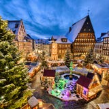 Marché de Noël à Hildesheim, Allemagne image libre de droits Marché de Noël à Hildesheim, Allemagne image libre de droits