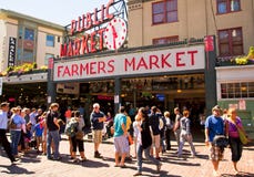 Marché publique de Seattle - de place de Pike Photo stock Marché publique de Seattle - de place de Pike Photo stock