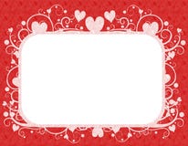 Marco blanco rojo del día de tarjeta del día de San Valentín de los corazones ilustración del vector Marco blanco rojo del día de tarjeta del día de San Valentín de los corazones ilustración del vector
