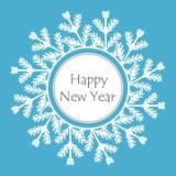 Marco del copo de nieve Tarjeta de la Feliz Año Nuevo Ilustración del vector stock de ilustración Marco del copo de nieve Tarjeta de la Feliz Año Nuevo Ilustración del vector stock de ilustración