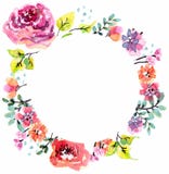 Marco floral de la acuarela stock de ilustración Marco floral de la acuarela stock de ilustración