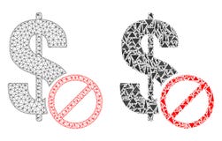 Marco poligonal Mesh Forbidden Dollar del alambre e icono del mosaico ilustración del vector Marco poligonal Mesh Forbidden Dollar del alambre e icono del mosaico ilustración del vector
