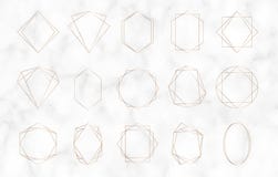 Marcos poligonales geom?tricos del oro L?neas fronteras decorativas Elementos de lujo del dise?o para casarse la invitaci?n, post libre illustration Marcos poligonales geom?tricos del oro L?neas fronteras decorativas Elementos de lujo del dise?o para casarse la invitaci?n, post libre illustration