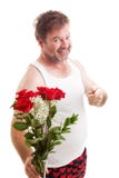 Mari avec des fleurs de valentines image libre de droits Mari avec des fleurs de valentines image libre de droits