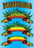 Marijuana cannabis ganja jamaican flag ribbon billboard royalty free illustration Marijuana cannabis ganja jamaican flag ribbon billboard royalty free illustration