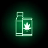 Marijuana drink outline icon in neon style. Can be used for web, logo, mobile app, UI, UX royalty free illustration Marijuana drink outline icon in neon style. Can be used for web, logo, mobile app, UI, UX royalty free illustration