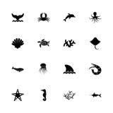 Marine Life - Vlakke Vectorpictogrammen vector illustratie Marine Life - Vlakke Vectorpictogrammen vector illustratie