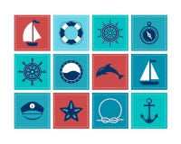 Marine Symbol Éléments nautiques de conception illustration stock Marine Symbol Éléments nautiques de conception illustration stock