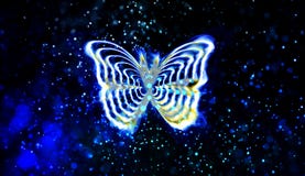 Mariposa abstracta en un fondo azul libre illustration Mariposa abstracta en un fondo azul libre illustration